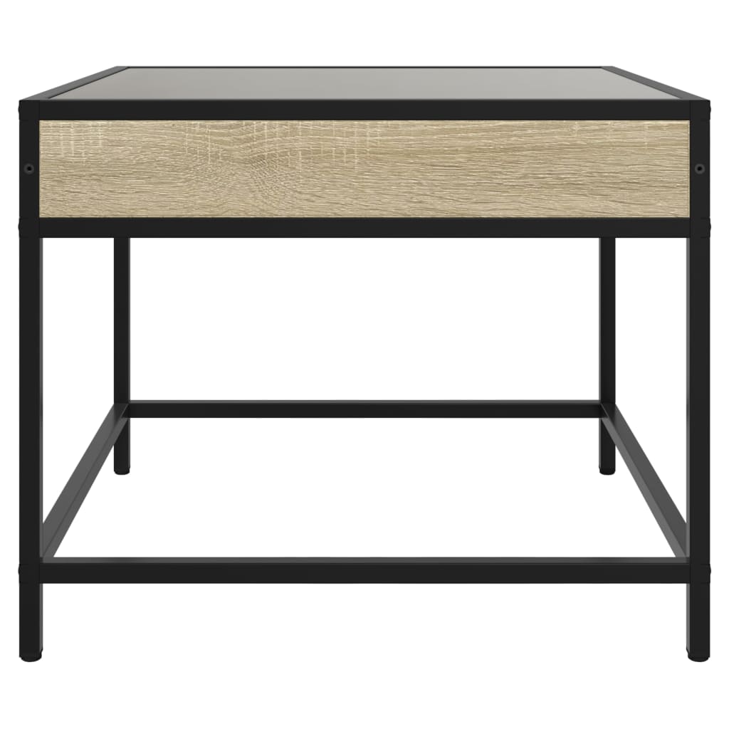 Mesa de centro luzes LED Infinity 70x50x41 cm carvalho sonoma - Image 5