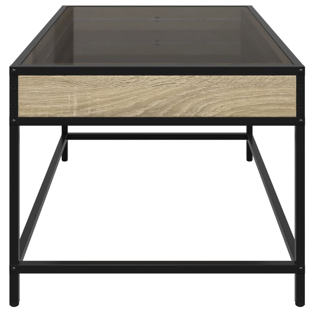 Mesa de centro luzes LED Infinity 70x50x41 cm carvalho sonoma - Image 6