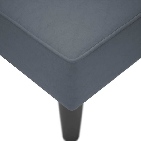 Chaise Lounge com apoio de braço direito veludo cinzento escuro - Image 7