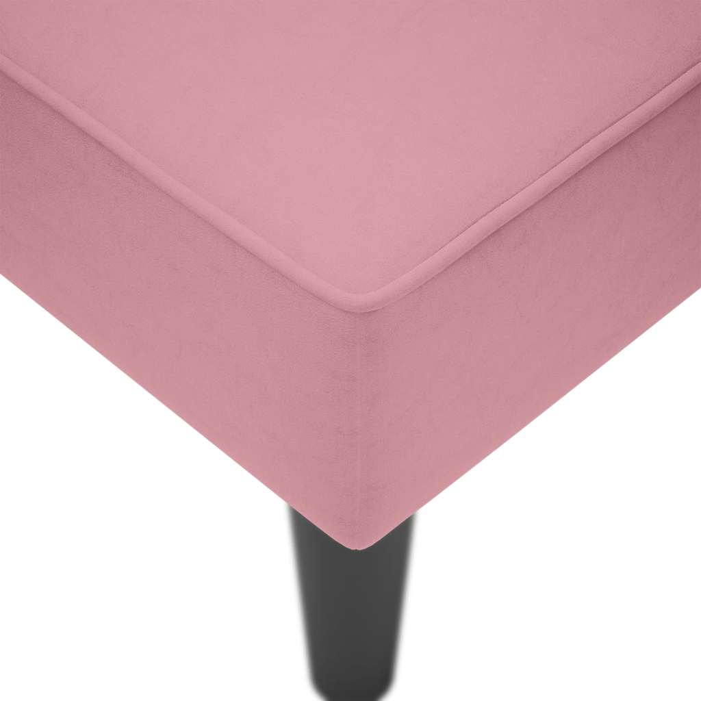 Chaise-longue com apoio de braço direito veludo rosa - Image 7