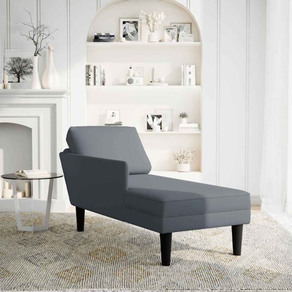 Chaise lounge c/ almofada/apoio de braços direito veludo - Image 2