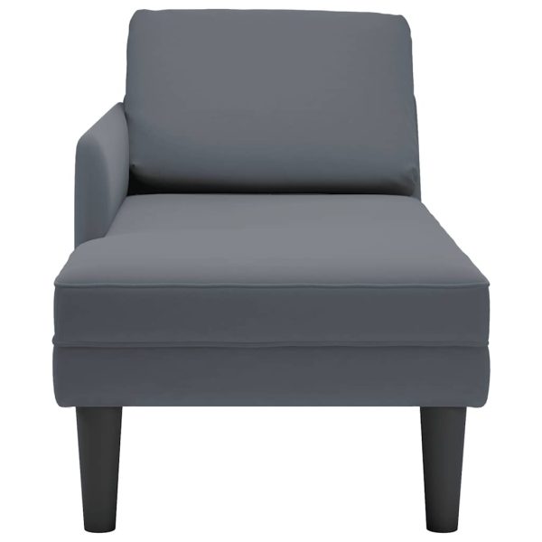 Chaise lounge c/ almofada/apoio de braços direito veludo - Image 4