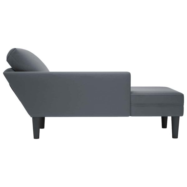 Chaise lounge c/ almofada/apoio de braços direito veludo - Image 5