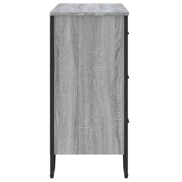 Cómoda 91x35,5x74,5 cm derivados de madeira cinzento sonoma - Image 4