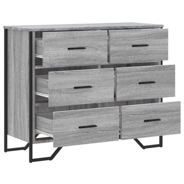 Cómoda 91x35,5x74,5 cm derivados de madeira cinzento sonoma - Image 6