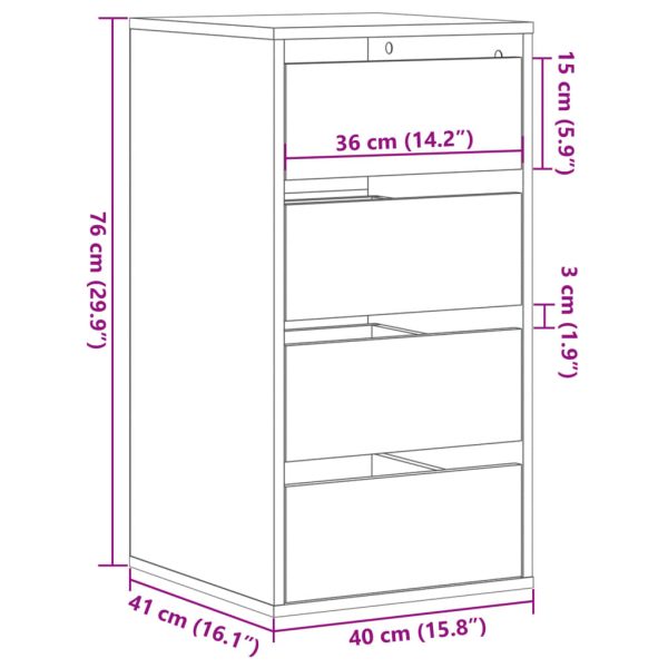 Cómoda 40x41x76 cm derivados de madeira branco - Image 9