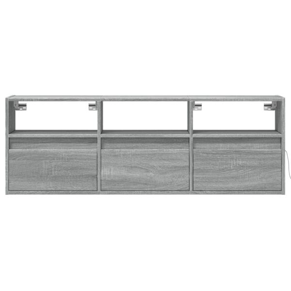 Móvel de parede p/ TV c/ luzes LED 130x31x45 cm cinzento sonoma - Image 5
