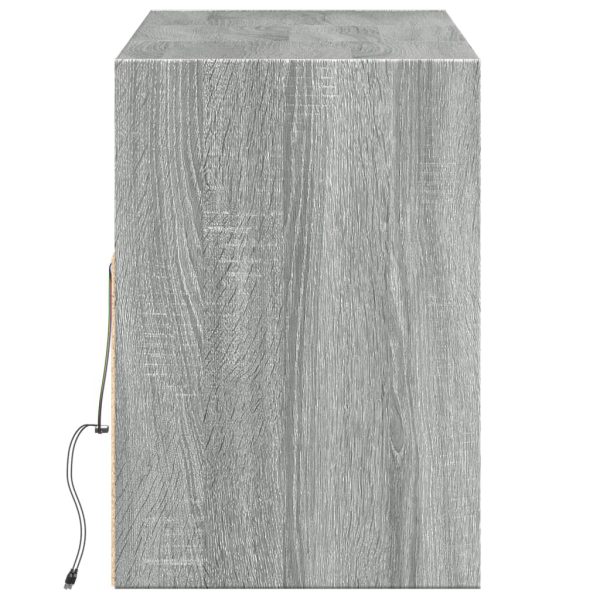 Móvel de parede p/ TV c/ luzes LED 130x31x45 cm cinzento sonoma - Image 6