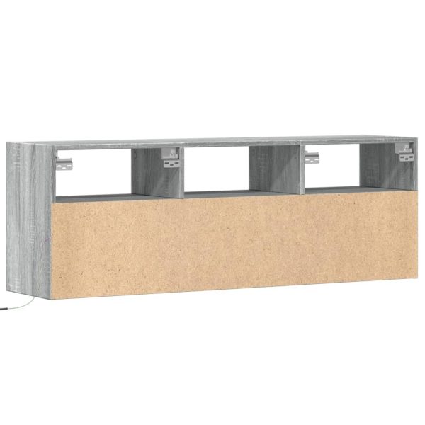 Móvel de parede p/ TV c/ luzes LED 130x31x45 cm cinzento sonoma - Image 7