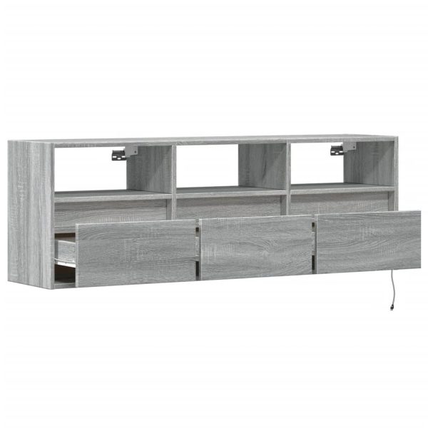 Móvel de parede p/ TV c/ luzes LED 130x31x45 cm cinzento sonoma - Image 8
