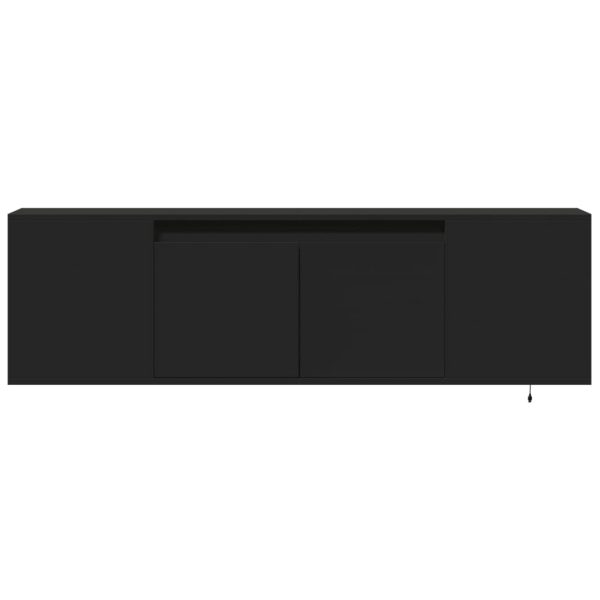 Móvel de parede para TV com luzes LED 135x31x39,5 cm preto - Image 5