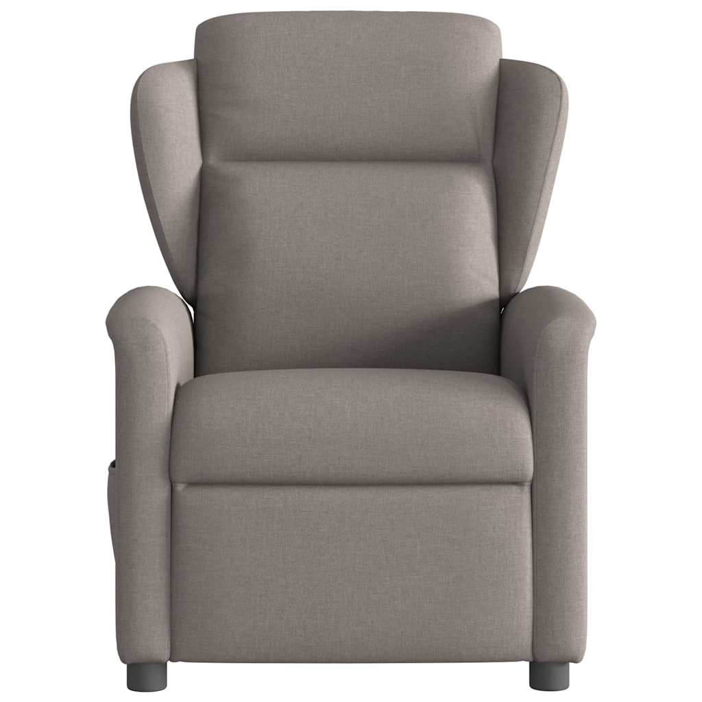 Poltrona de massagens reclinável tecido cinzento-acastanhado - Image 3