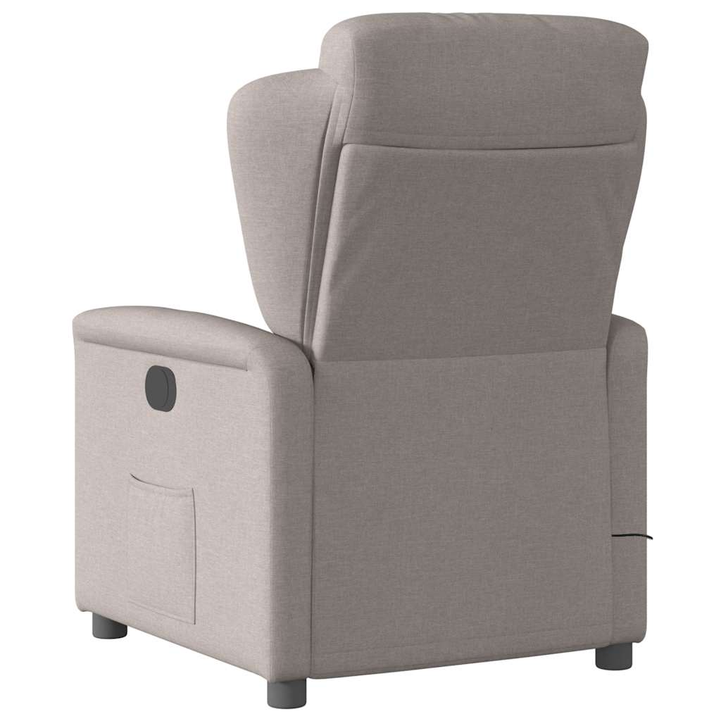 Poltrona de massagens reclinável tecido cinzento-acastanhado - Image 5