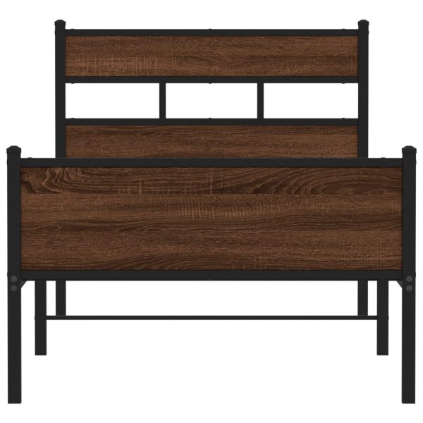 Estrutura cama s/ colchão derivados madeira carvalho castanho - Image 3