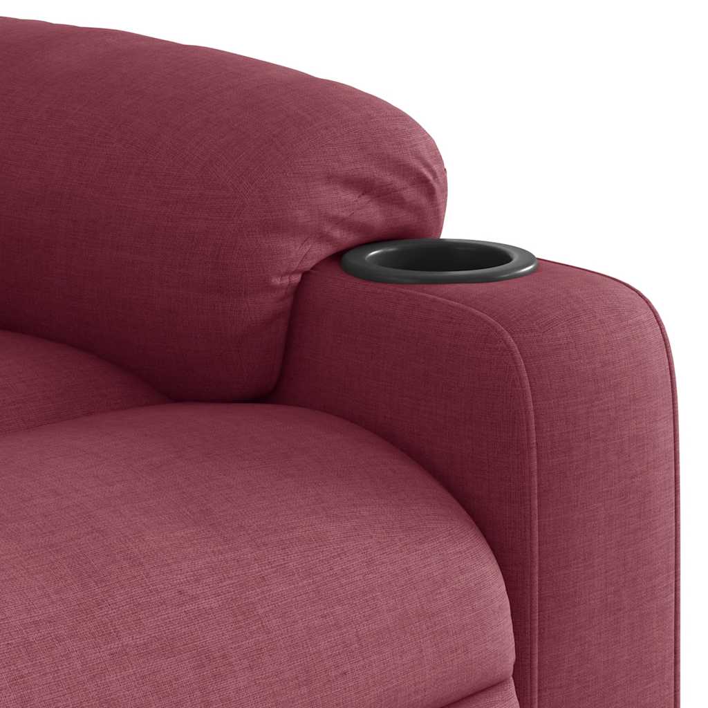 Poltrona elevatória de massagens elétrica tecido vermelho tinto - Image 12