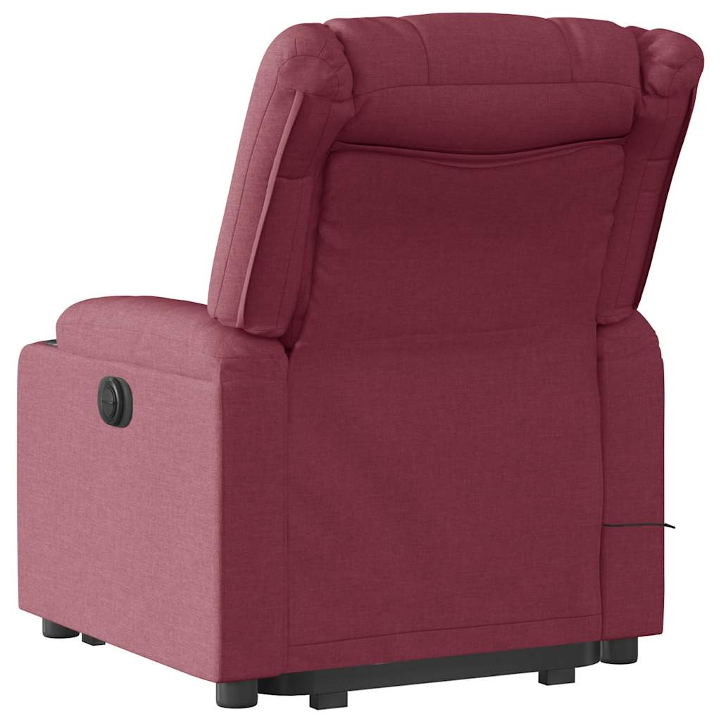 Poltrona elevatória de massagens elétrica tecido vermelho tinto - Image 8