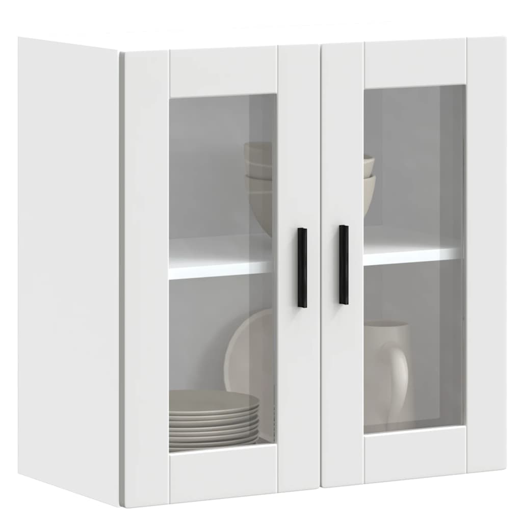 Armário de parede de cozinha com porta de vidro Porto branco