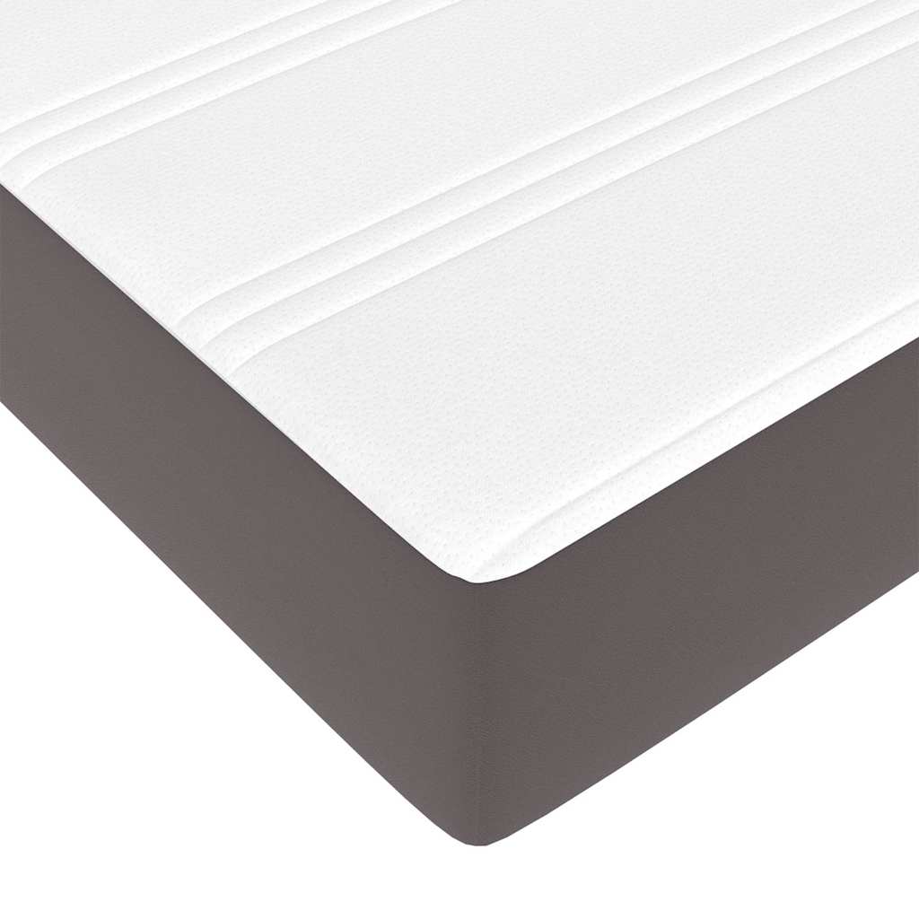 Estrutura de cama otomana com colchão cinza couro falso - Image 10