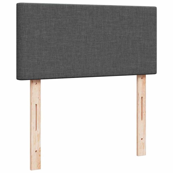 Estrutura de cama otomana com colchões tecido cinzento escuro - Image 6