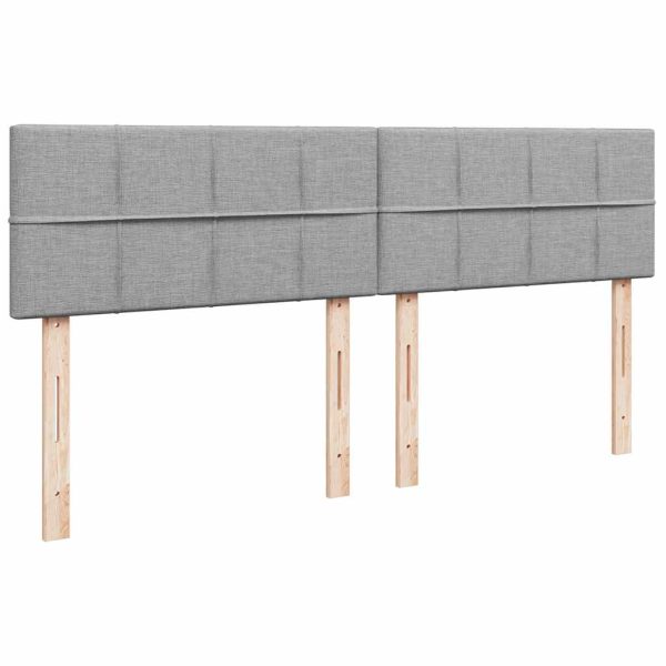 Estrutura de cama otomana com colchões tecido cinzento claro - Image 6