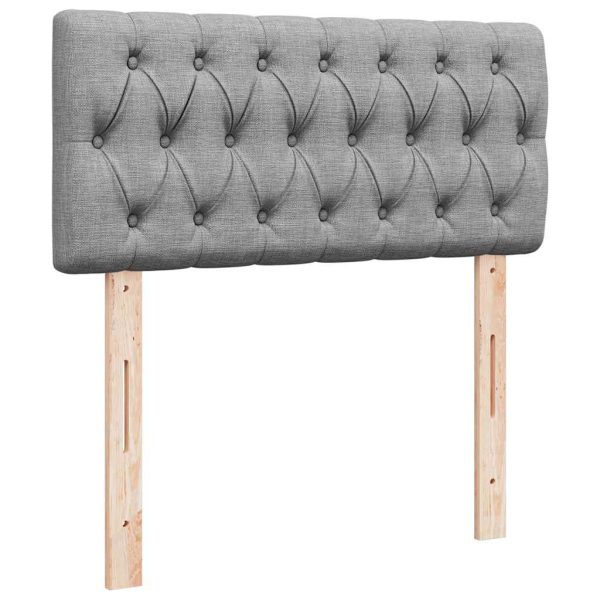 Estrutura de cama otomana com colchões tecido cinzento claro - Image 6