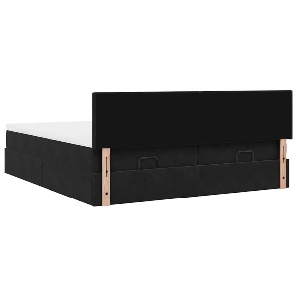 Estrutura de cama otomana com colchões 180x200cm veludo preto - Image 8