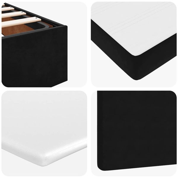 Estrutura de cama otomana com colchões 180x200cm veludo preto - Image 10