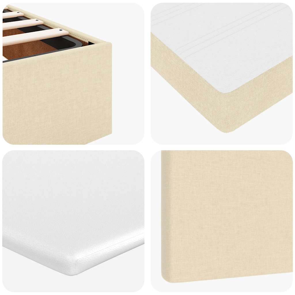 Estrutura de cama otomana com colchões tecido creme 200x200cm - Image 10