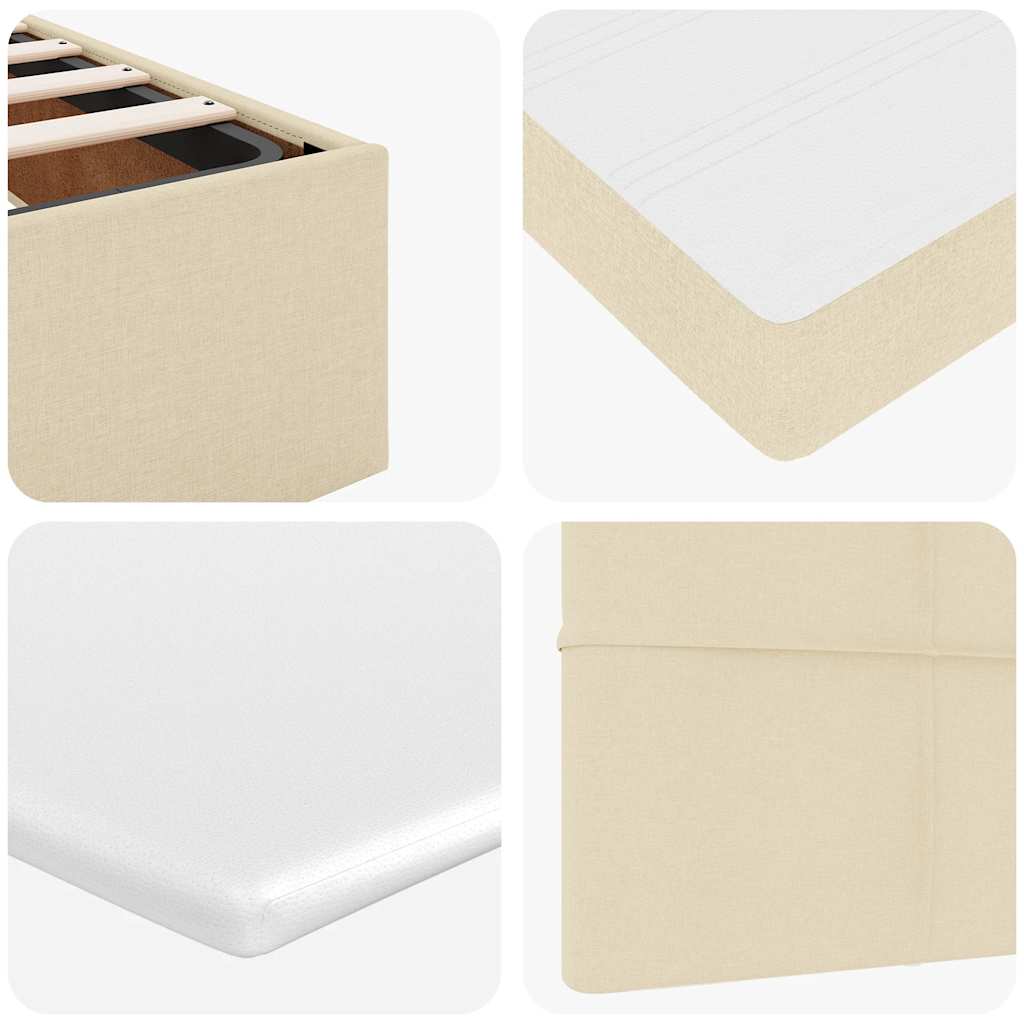 Estrutura de cama otomana com colchões tecido creme 200x200cm - Image 11