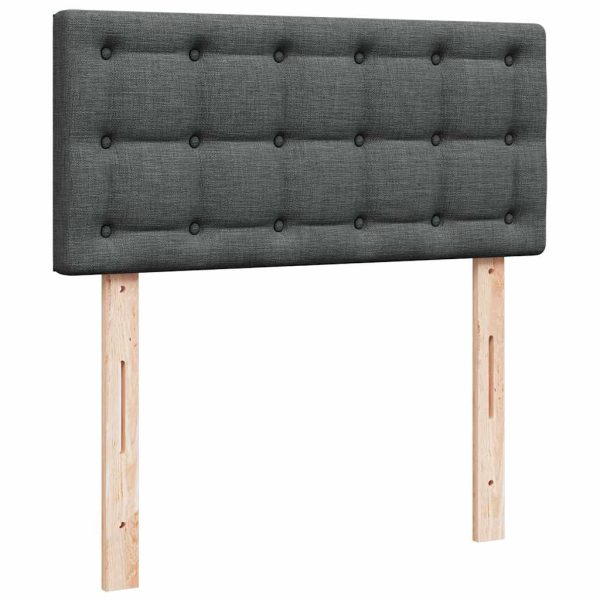 Estrutura de cama otomana com colchões tecido cinzento escuro - Image 7