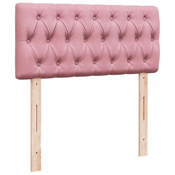 moldura de cama otomana vidaXL com colchão rosa 200x200cm Veludo - Image 7