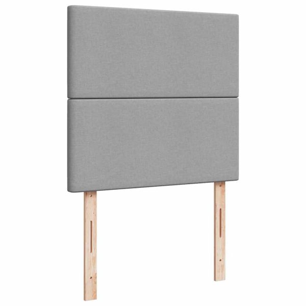 Estrutura de cama otomana com colchões tecido cinzento claro - Image 10