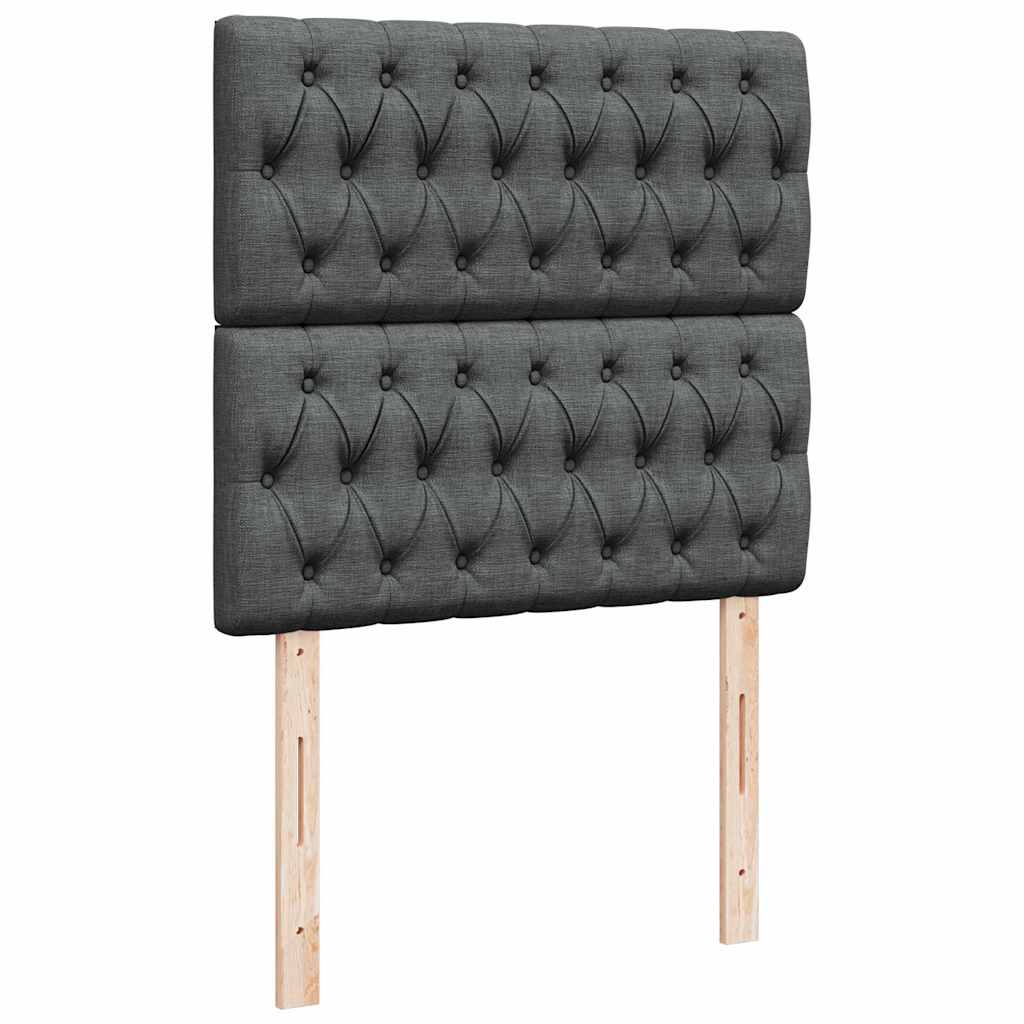 Estrutura de cama otomana com colchões tecido cinzento escuro - Image 10