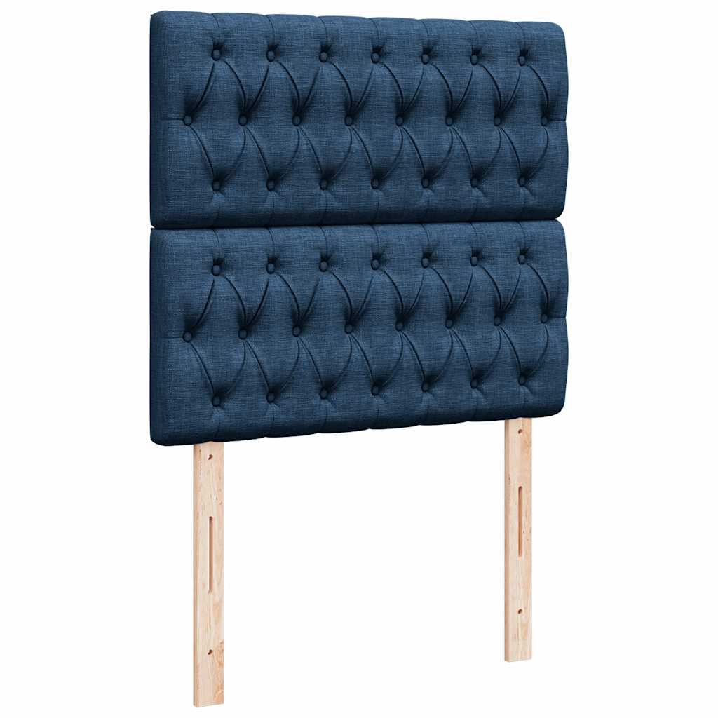 Estrutura de cama otomana com colchões 200x200cm tecido azul - Image 10