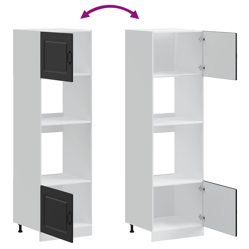 Armários forno 2 pcs Lucca derivados de madeira preto - Image 7