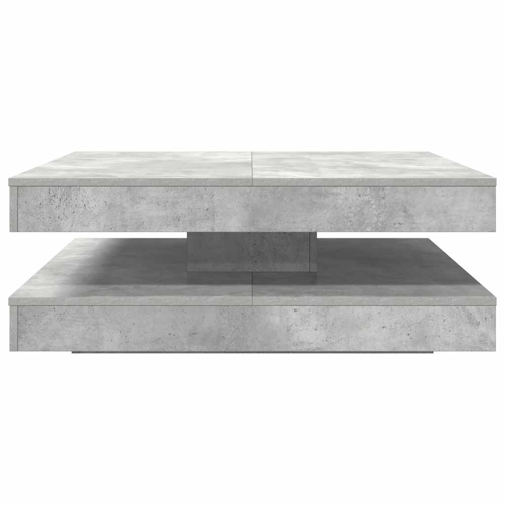 Mesa de centro rotativa a 360 graus 90x90x34,5 cm cinza cimento - Image 3