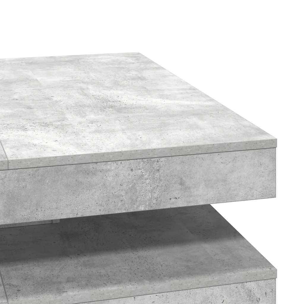 Mesa de centro rotativa a 360 graus 90x90x34,5 cm cinza cimento - Image 7