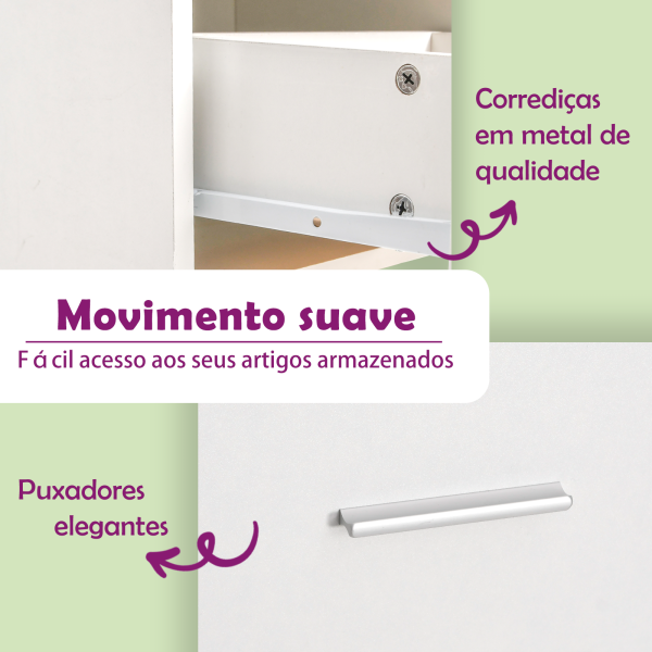 Armário de lavatório 63x30x54 cm derivados de madeira branco - Image 9