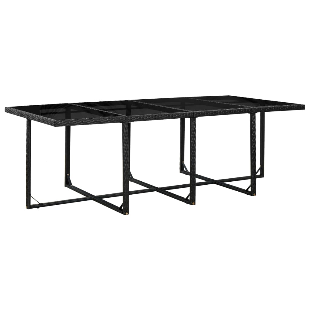 13 pcs conjunto jantar exterior com almofadões vime PE preto - Image 7