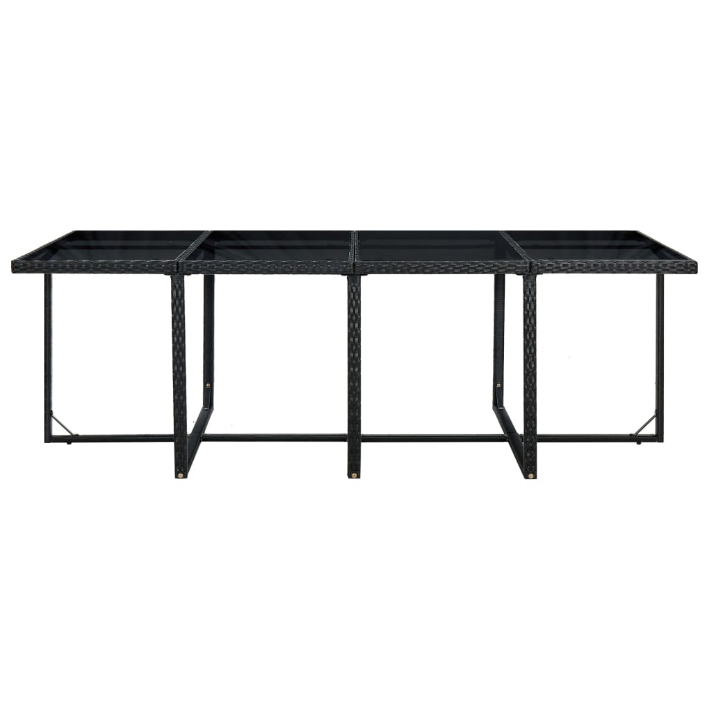 13 pcs conjunto jantar exterior com almofadões vime PE preto - Image 8