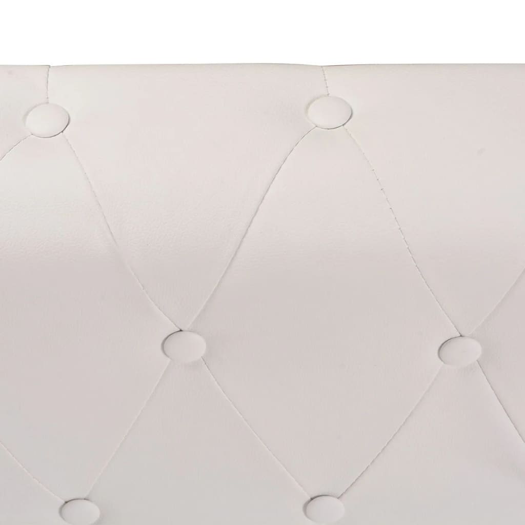 Sofá de canto Chesterfield 5 lugares couro artificial branco - Image 5