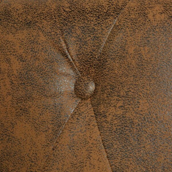 Sofá Chesterfield 2 lugares couro artificial castanho - Image 5