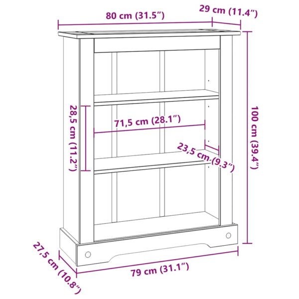Estante 3 prateleiras Corona Range pinho mexicano 80x29x100 cm - Image 7