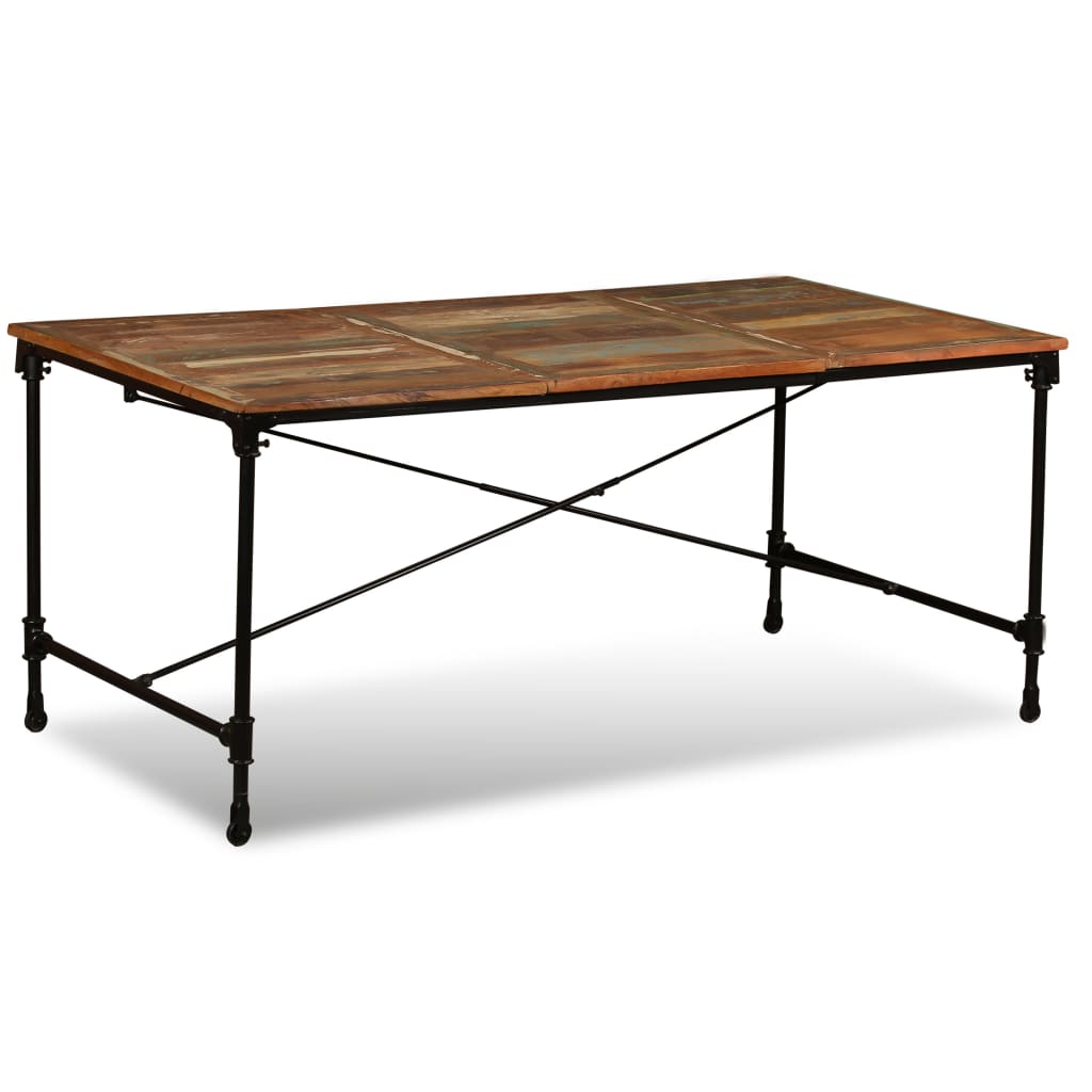 Mesa de jantar madeira reciclada maciça 180 cm - Image 2