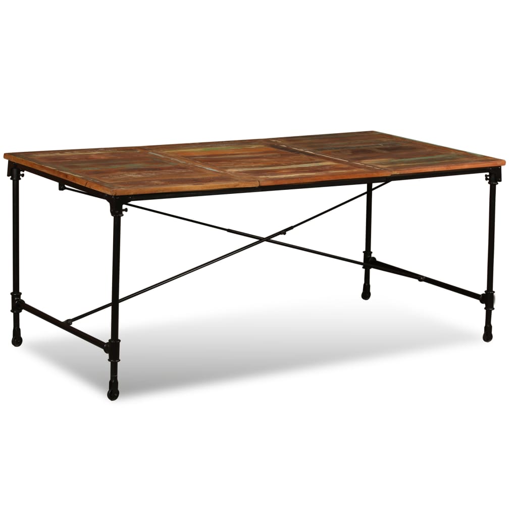 Mesa de jantar madeira reciclada maciça 180 cm - Image 4