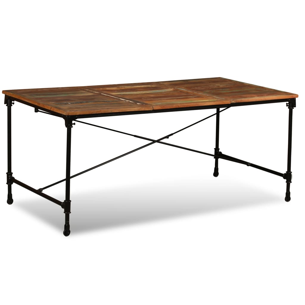 Mesa de jantar madeira reciclada maciça 180 cm - Image 5