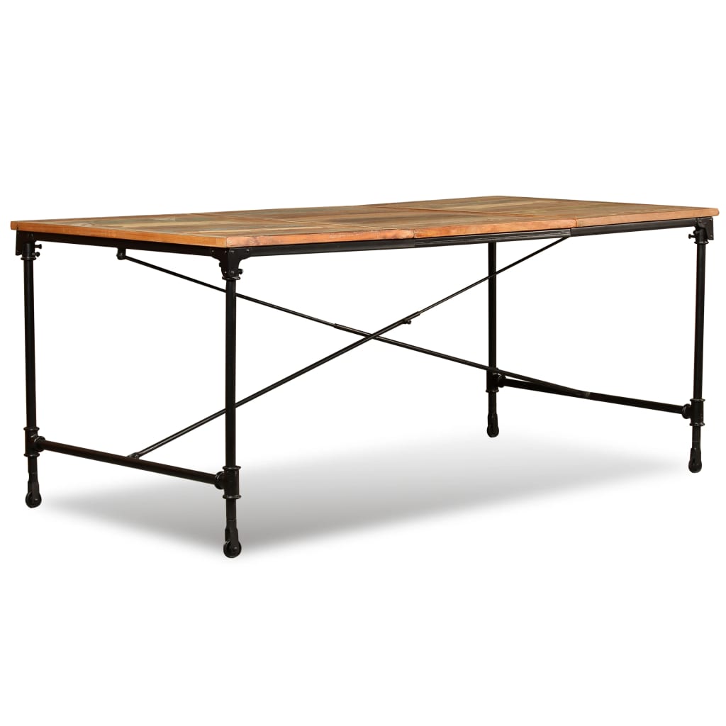 Mesa de jantar madeira reciclada maciça 180 cm - Image 6
