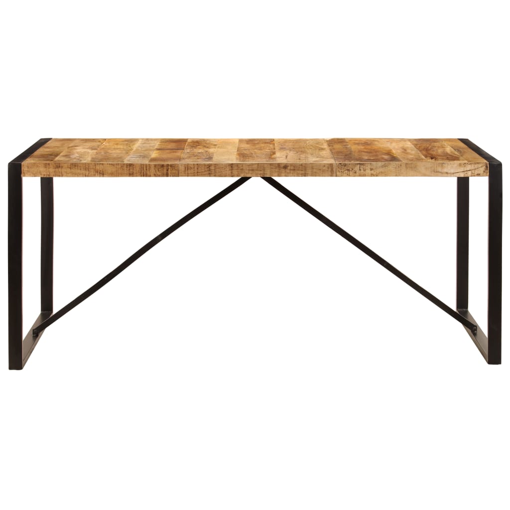Mesa de jantar madeira de mangueira maciça áspera 180 cm - Image 2