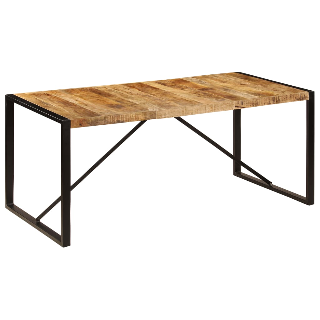 Mesa de jantar madeira de mangueira maciça áspera 180 cm - Image 7