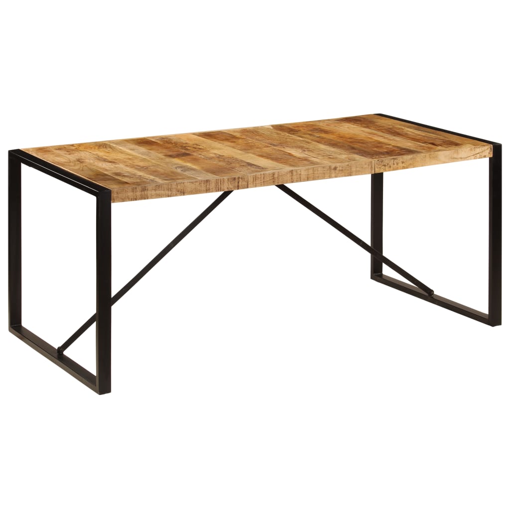 Mesa de jantar madeira de mangueira maciça áspera 180 cm - Image 8
